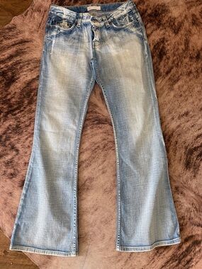 BKE Light Blue Flare Jeans for Women